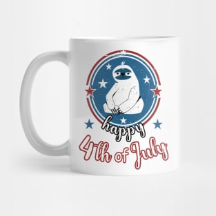 Retro Happy 4th of July Cute Patriot Sloth Mug